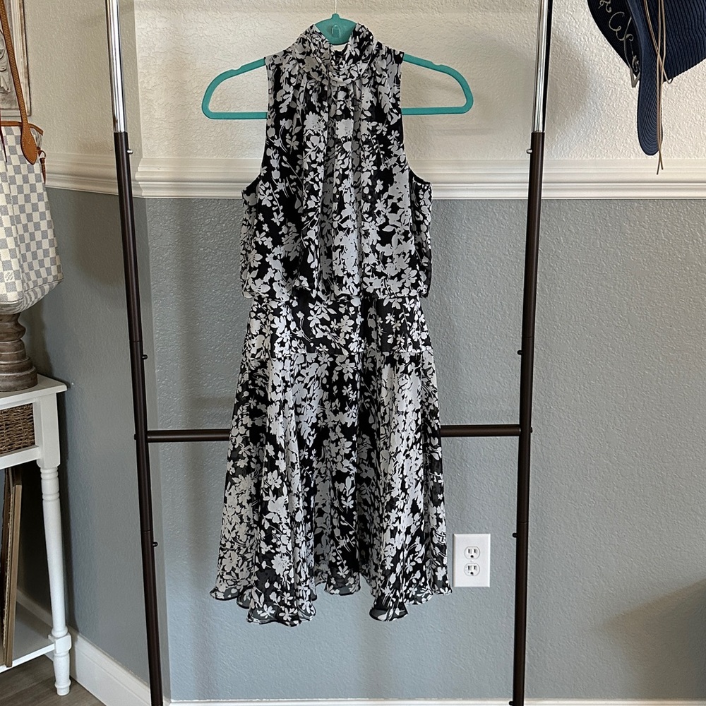 Drop waist printed midi dress